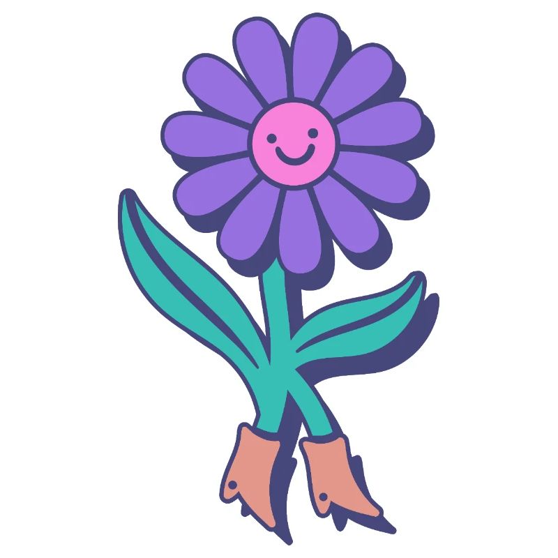 Fleur heureuse dessin animé