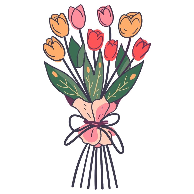 Bouquet de tulipes peint à la main