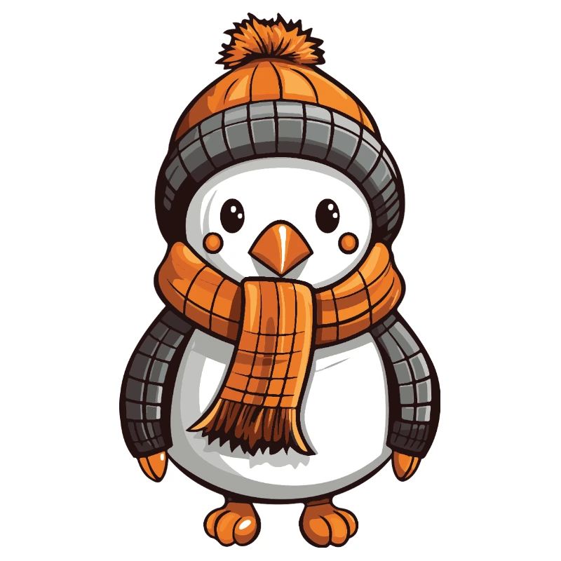 Pinguin Comic Niedlich Winter