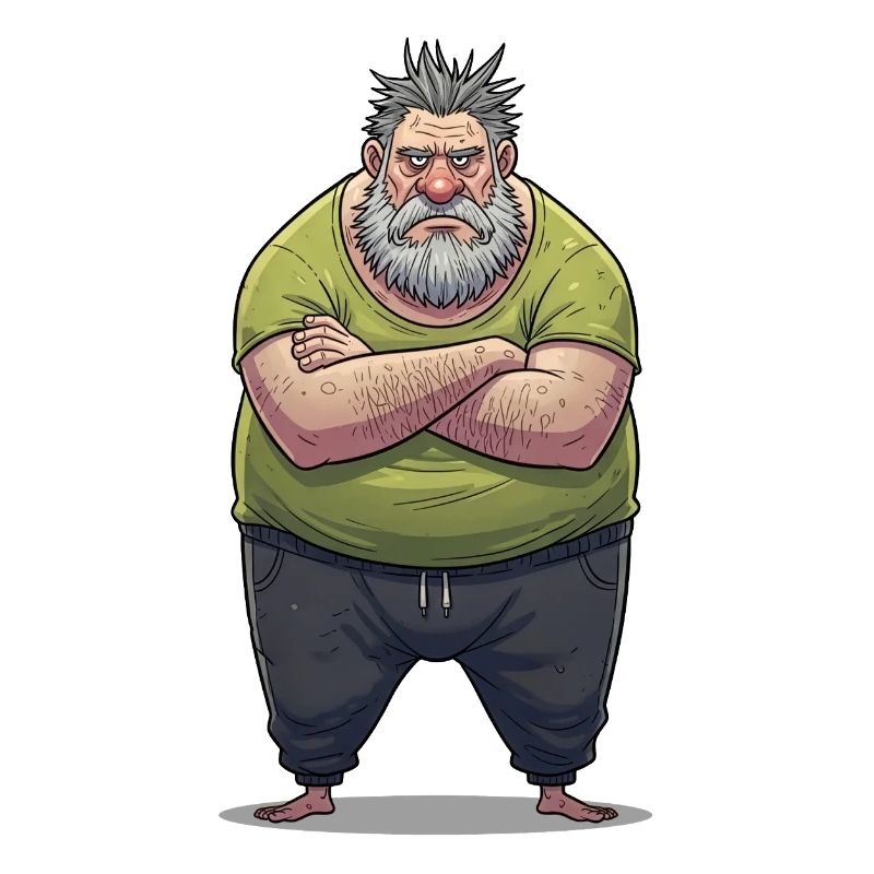 Dessin animé géant grognonneux