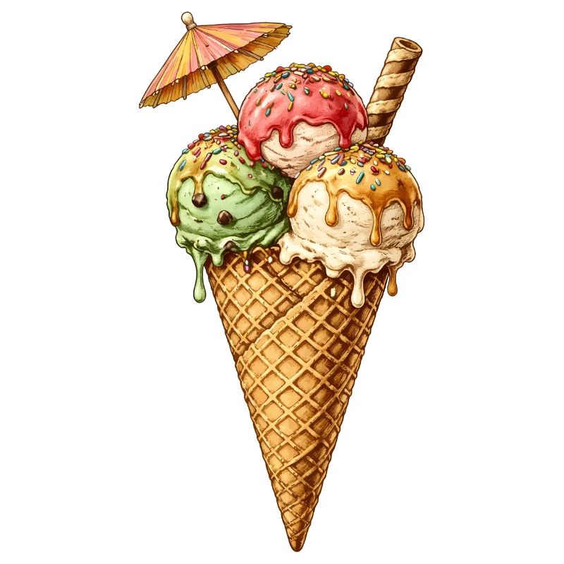 Bunte Eiscreme mit Streuseln – Sommer Genuss