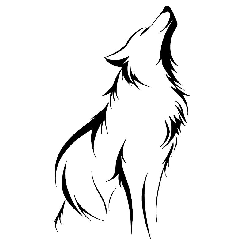 Silhouette de loup, force et puissance, contours