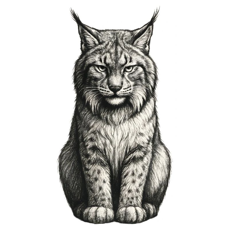 Crayon Silhouette Lynx