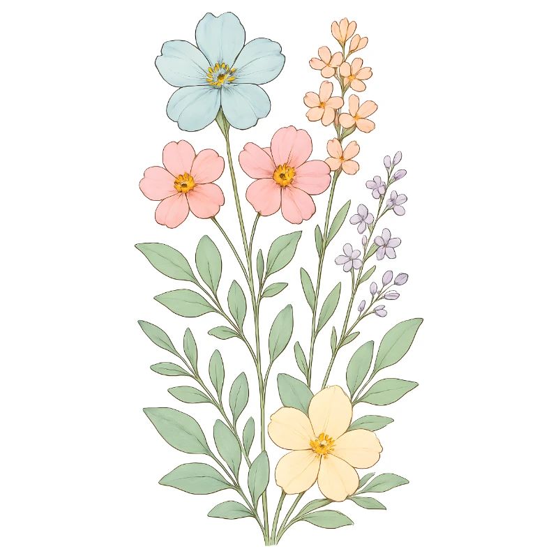 Bouquet de fleurs pastel