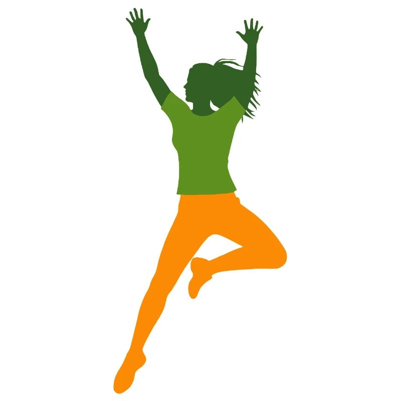 Vive sportive danseuse comme silhouette
