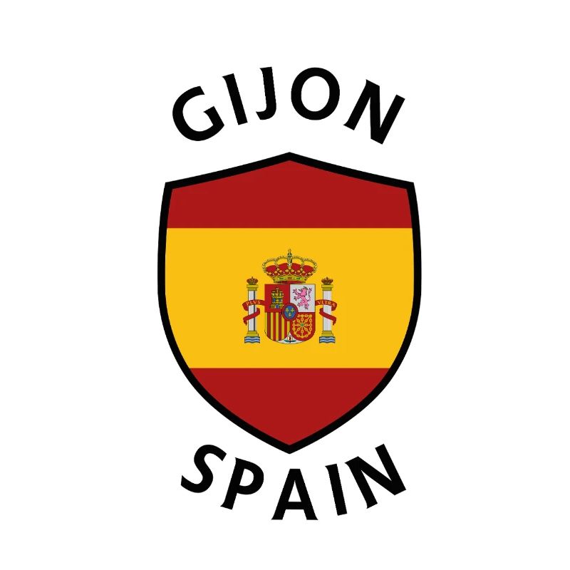 Gijón Spain Shield with flag
