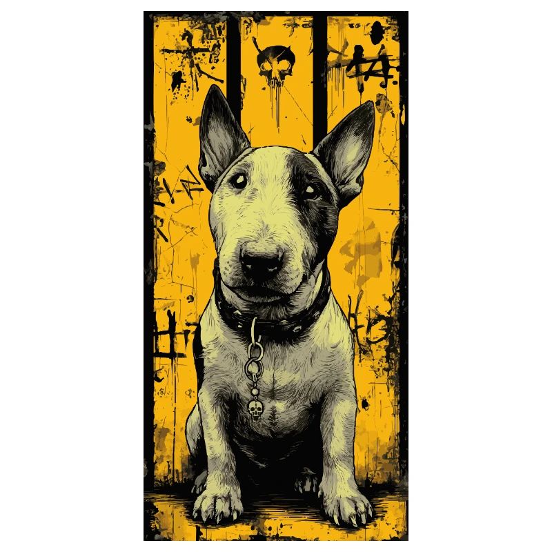 Bull Terrier Skull Grunge