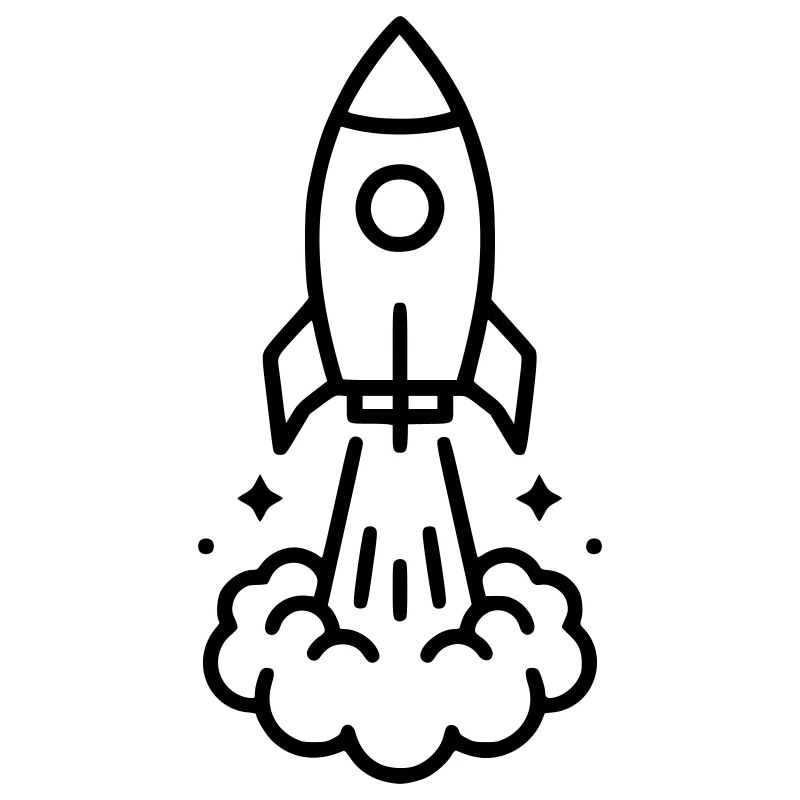 Icône spatiale de lancement de fusée