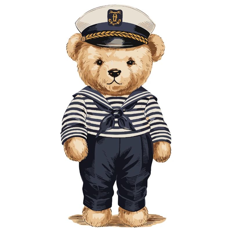 Maritime Captain Teddy Bear in Sailor Suit for