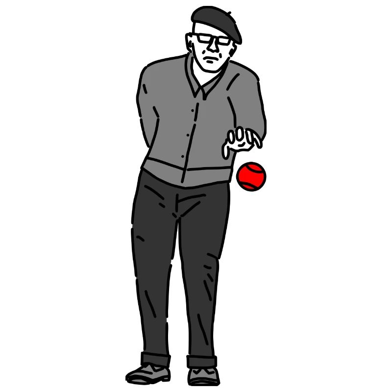 Petanque Player Left-Handed