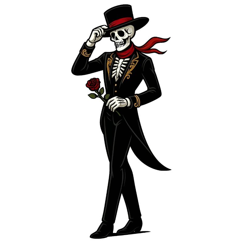 Skeleton Gala-Mariachi Rose