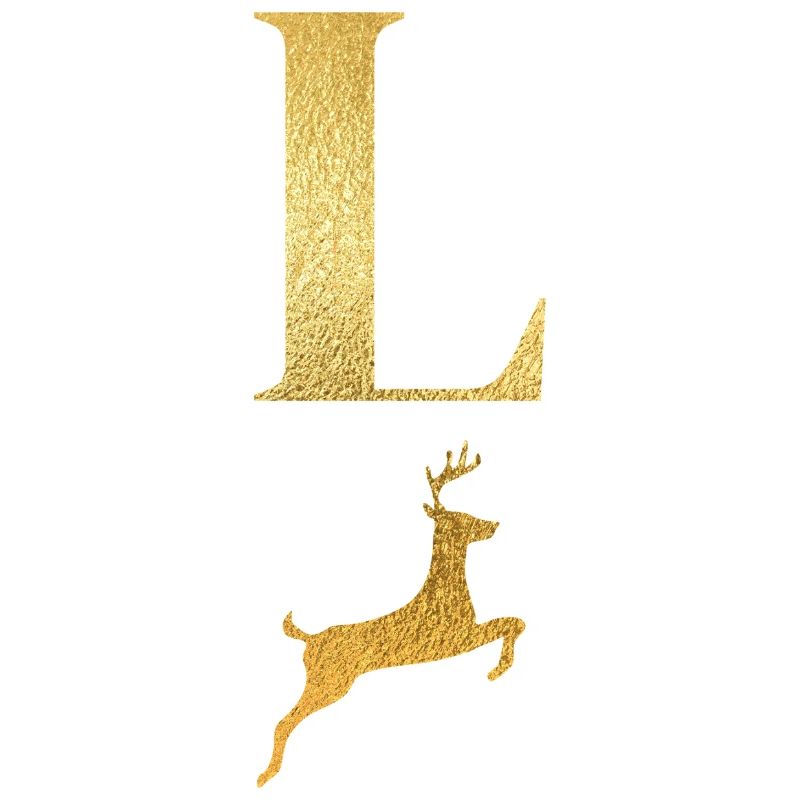 Buchstabe l Goldener Hirsch - Geschenkidee