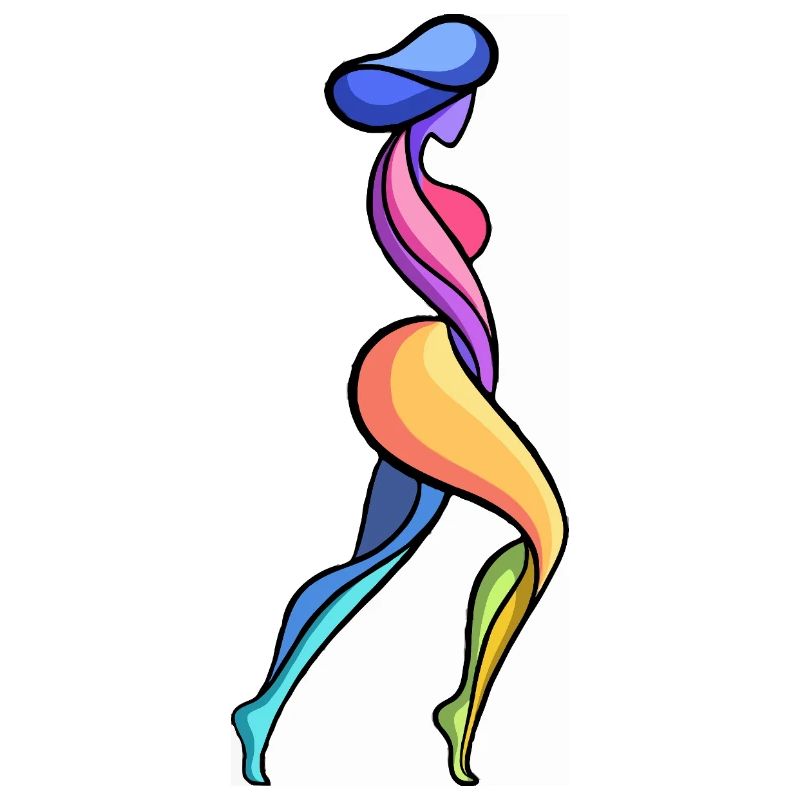 Féminité abstraite colorée