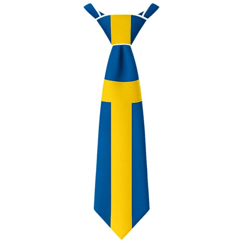 Swedish Flag Striped Tie Design