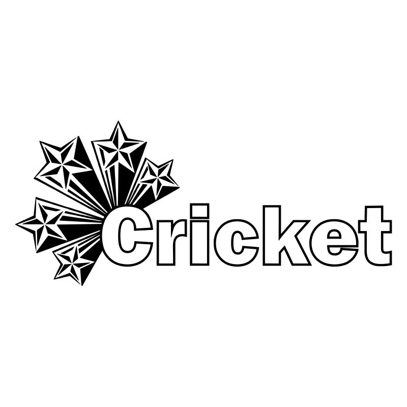 Cricket-Text mit Sternen