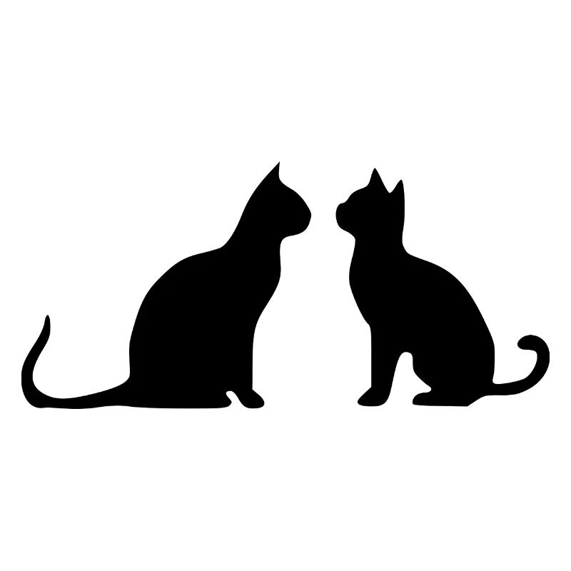 Cadeau des silhouettes de chat noir 2 chats