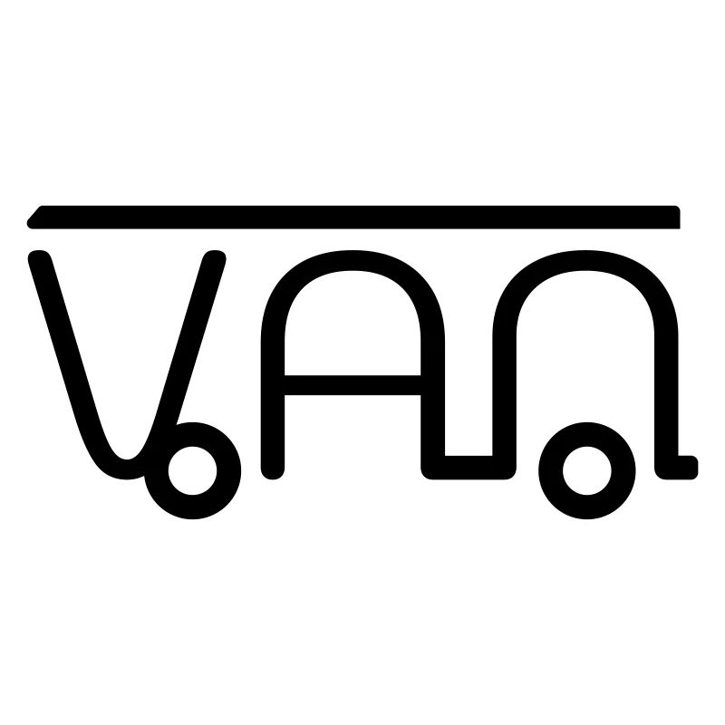 Van Camper Illustration aus Buchstaben