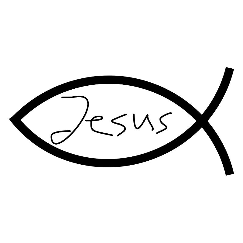 Jésus poisson noir Ichthys poisson poisson poisson