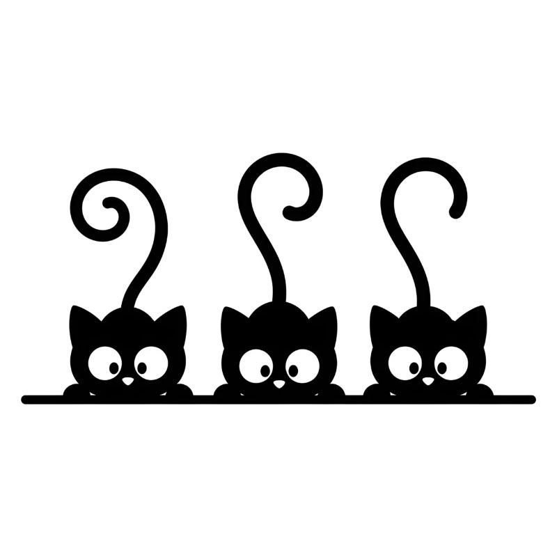 Three Cats Silhouettes
