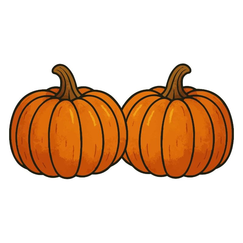Two pumpkins in the autumn light