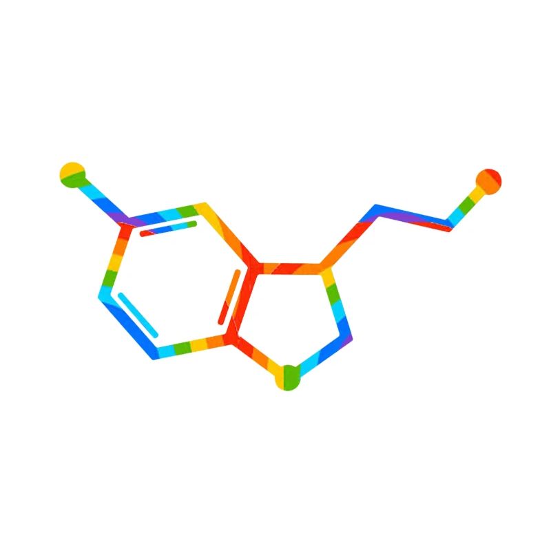 Géométrie de la molécule arc-en-ciel - sérotonine