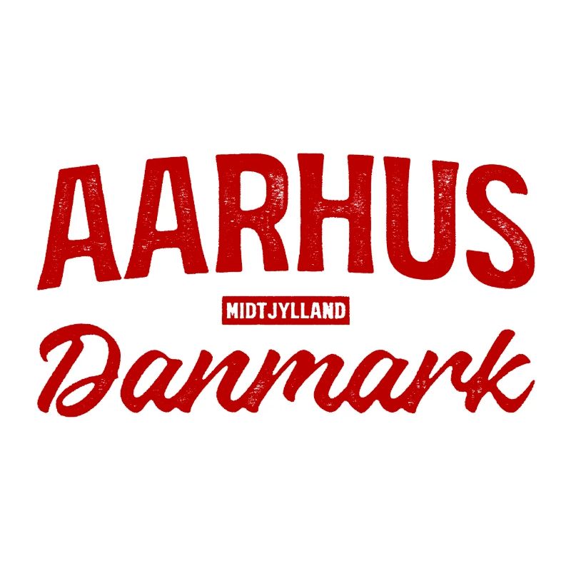 Aarhus Danmark Lettering Retro