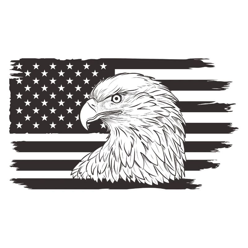 Aigle avec contour du drapeau américain