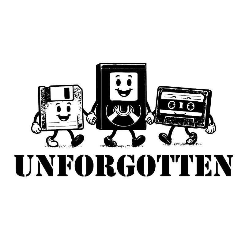 Cassetta musicale su floppy disk VHS indimenticata