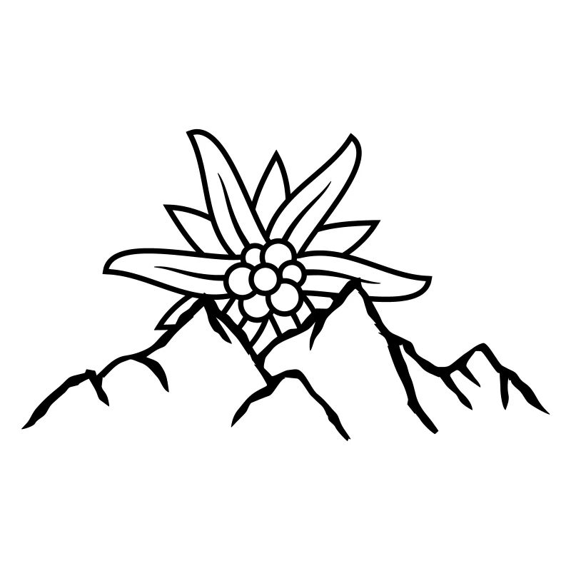 Logo fleur de montagne soleil
