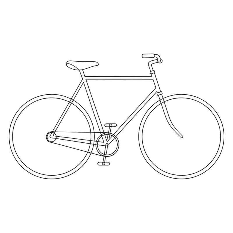 Contour de roue graphique de vélo minimaliste