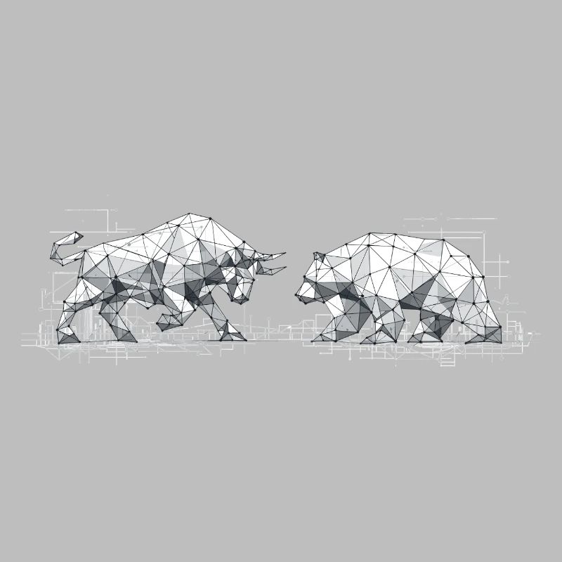 Bull & Bear : Bourse géométrique low-poly