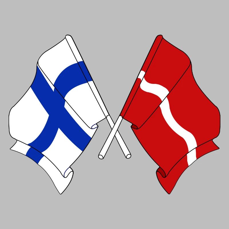 Drapeau Finlande, drapeau Lettonie