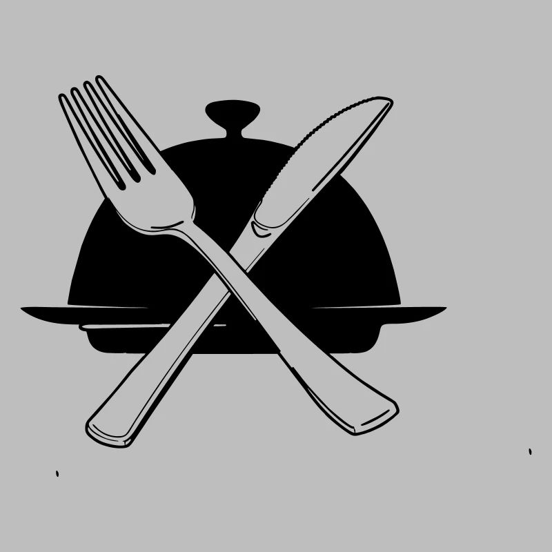 Bowl with knife and fork