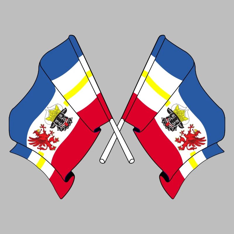 Deux drapeaux Mecklembourg-Poméranie-Occidentale