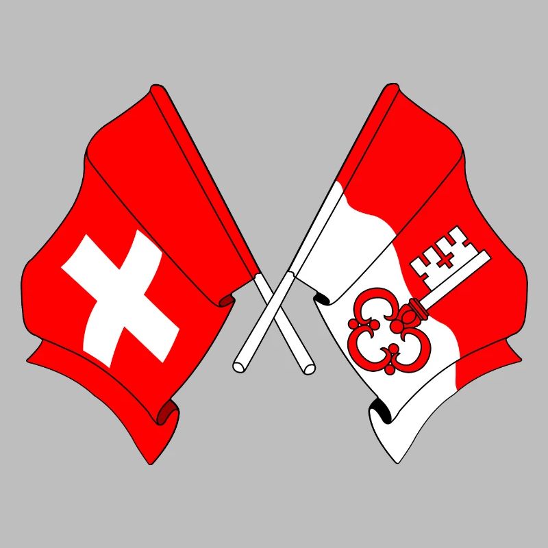 Drapeau de la Suisse et drapeau d’Obwald