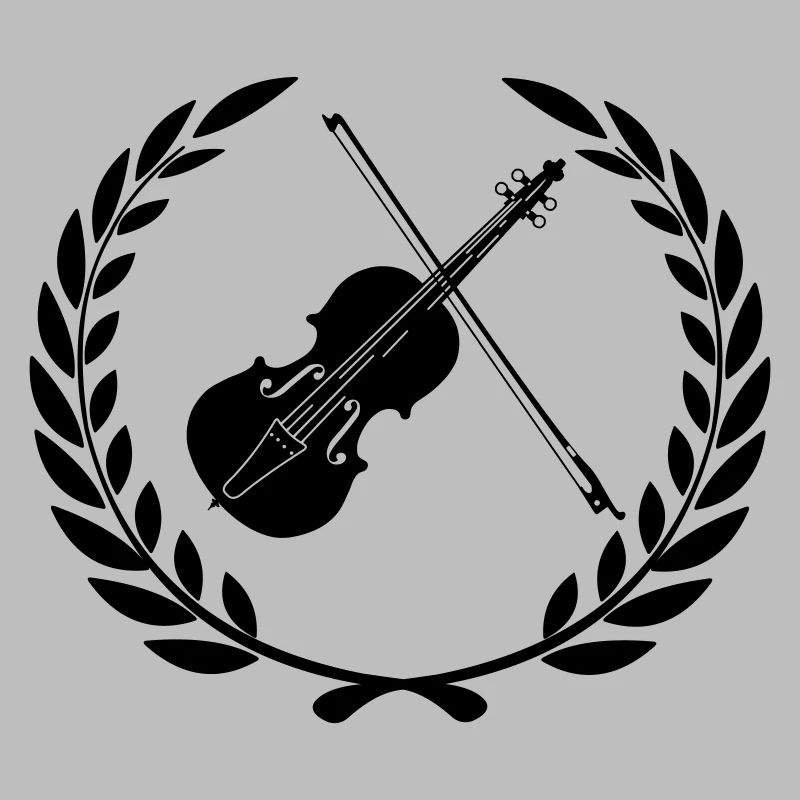Logo de violon pour couronne de laurier