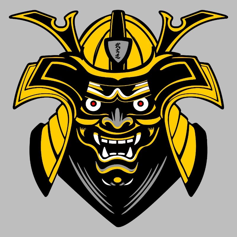SMenpō Masque de samouraï or-noir