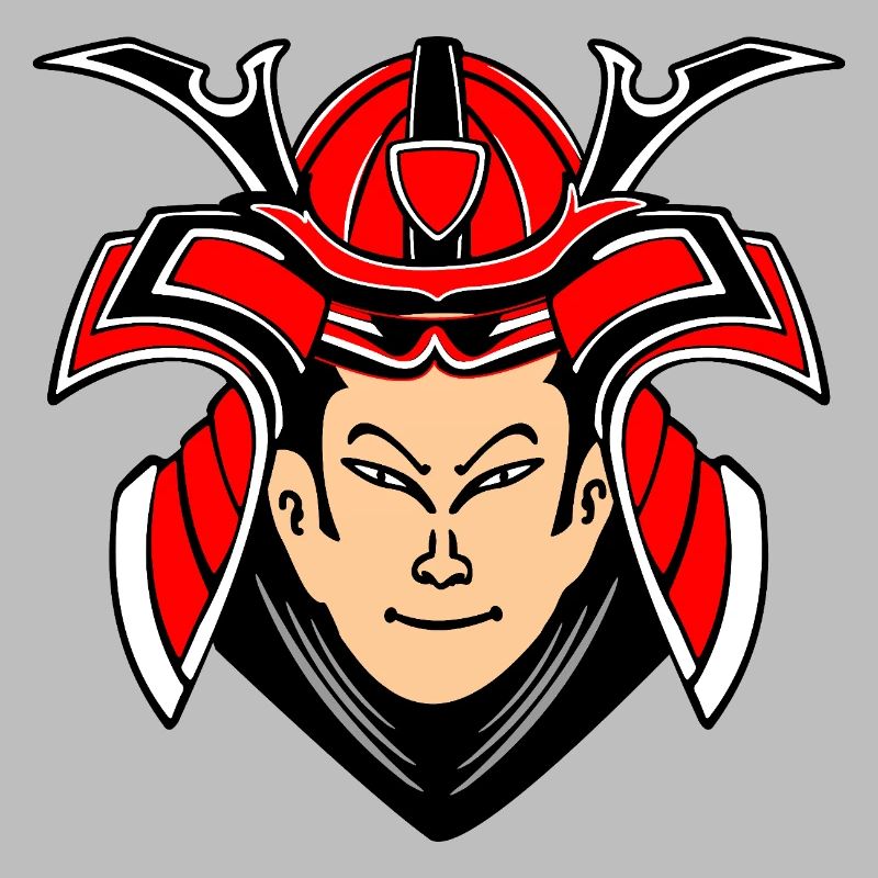 Samurai mit Helmdesign