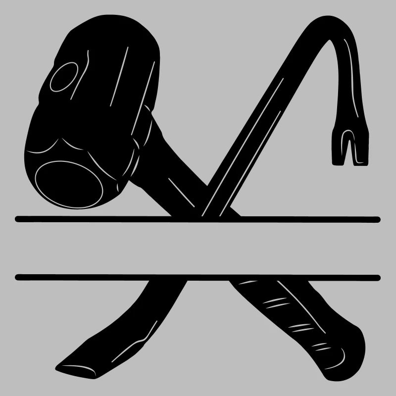 Hammer crowbar crossed and monogram