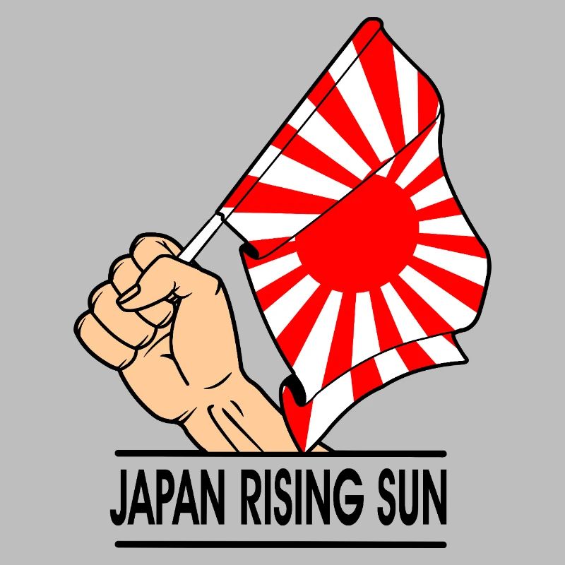 Poing avec drapeau du Soleil Levant