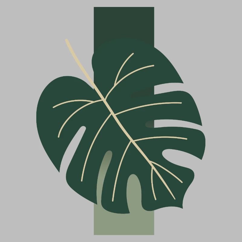 Monstera Leaf Minimal Tropical Boho Aesthetic Appa