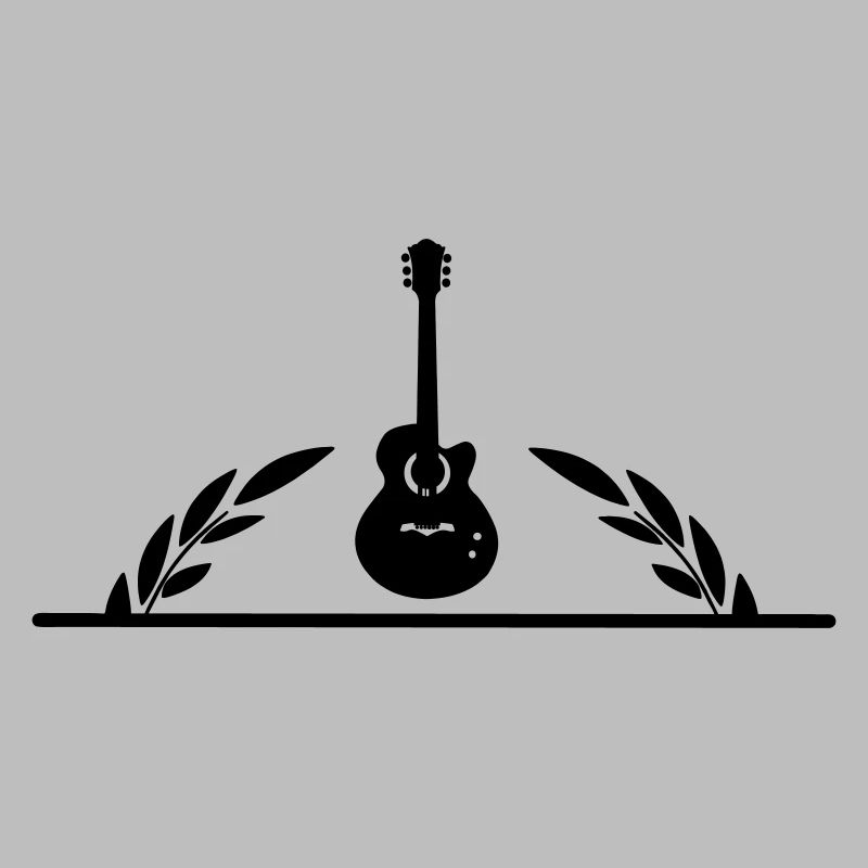 Guitar in half laurel wreath