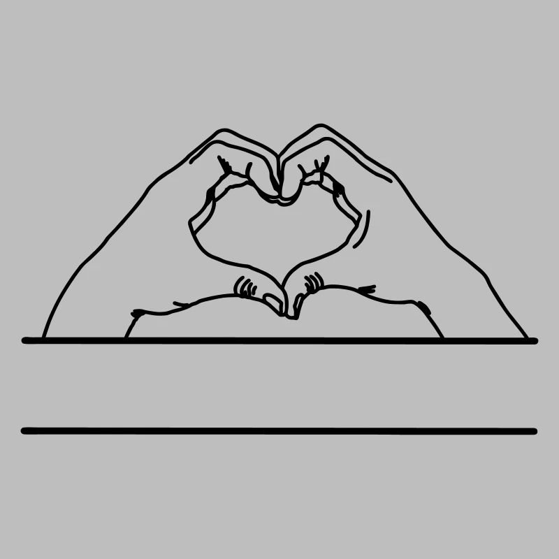 Geste de la main amour espace texte