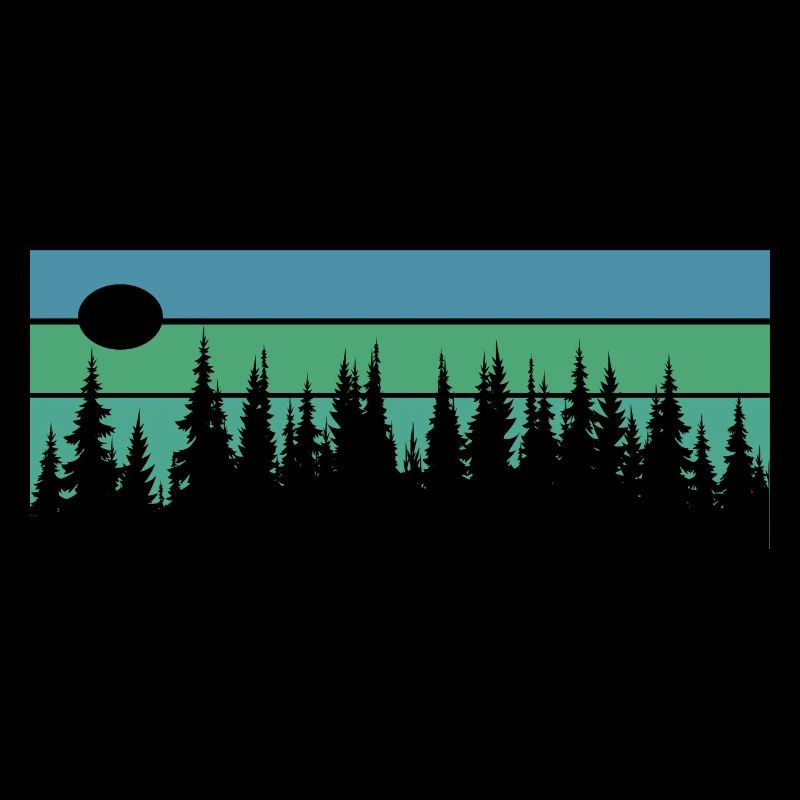 Forest Wood Retro Vintage Trees