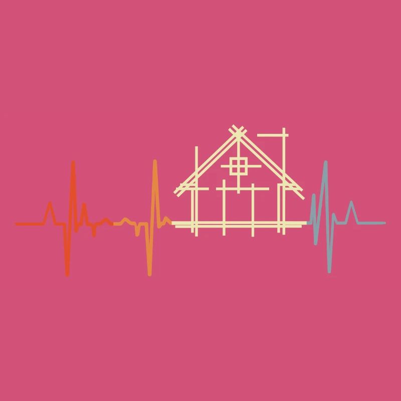 Architecte Cardiogram Look Rétro