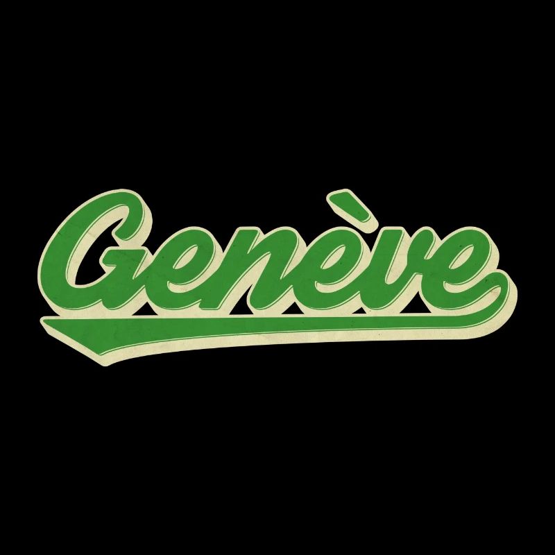 Genève Grün Retro Script