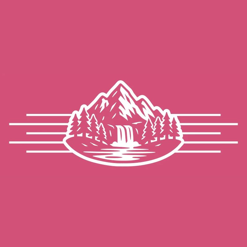 Berge Landschaft Wald Wasserfall