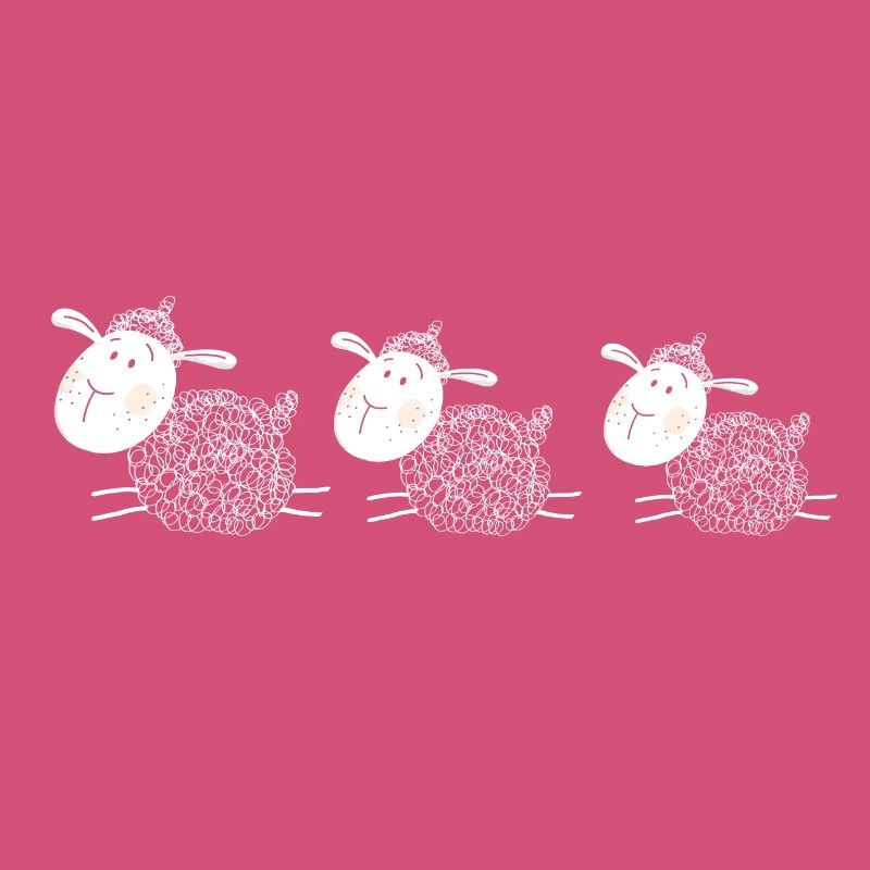 Three sheep are best friends - sheep - lamb