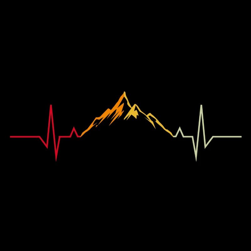 Mountain heartbeat EKG hiking retro gift