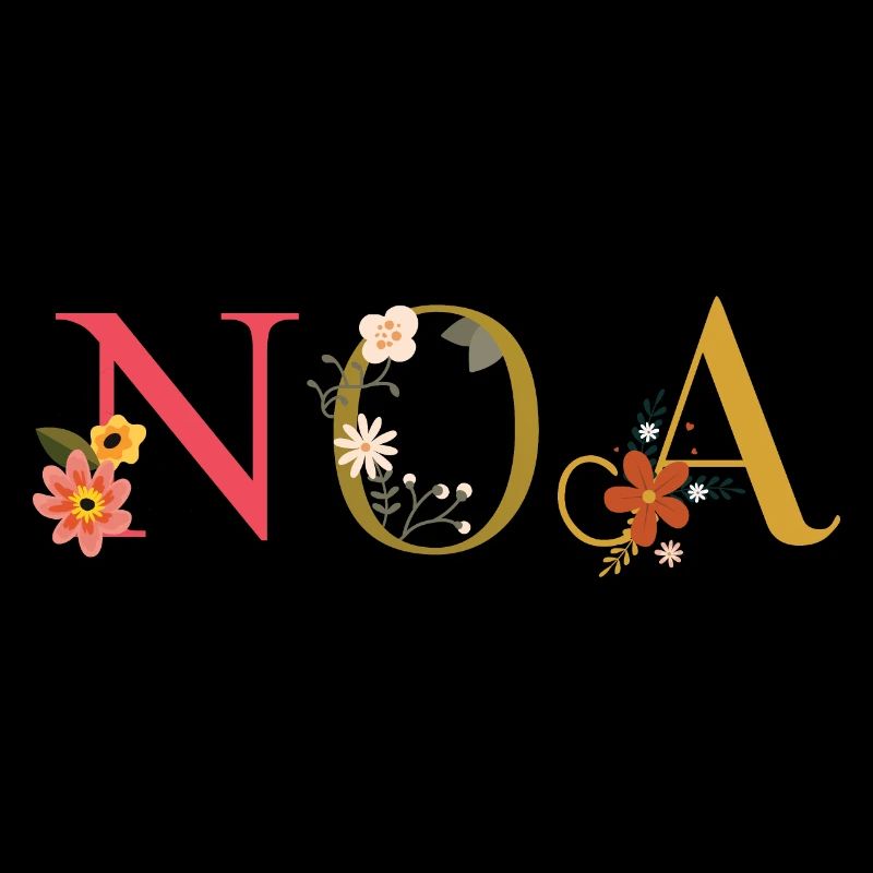 NOA Name Decorated with Flowers